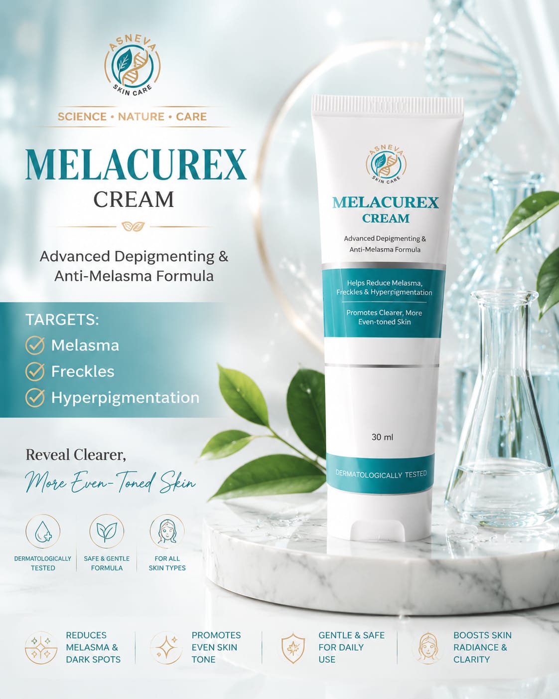 Melacurex Cream – Advanced Depigmenting & Anti-Melasma Formula (30ml)